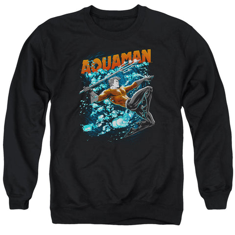 Jla/aqua Bubbles - Adult Crewneck Sweatshirt - Black