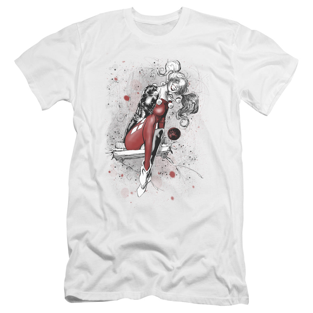 Jla/harley Sketch-premuim Canvas Adult Slim Fit 30/1-white
