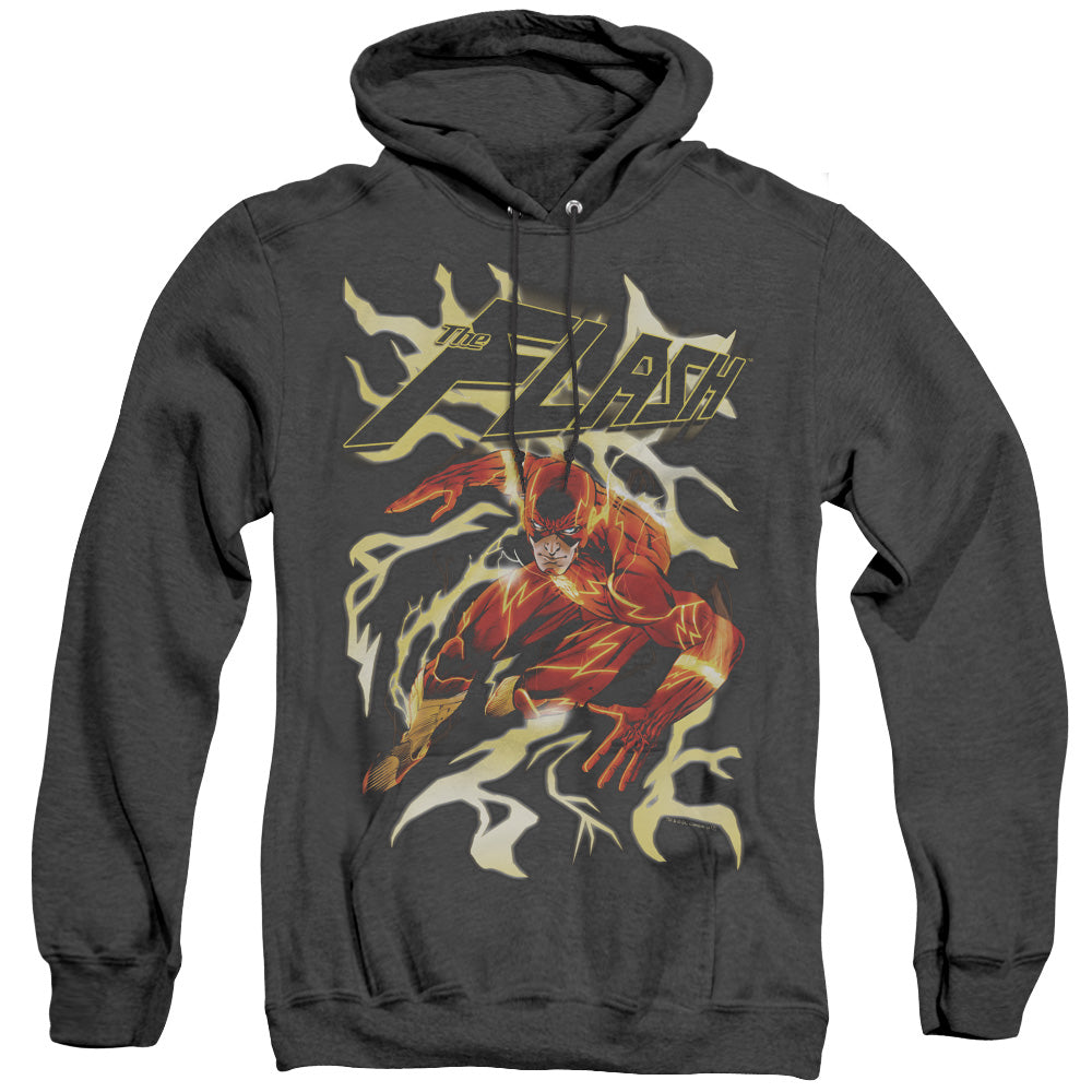 Jla/electric Run-adult Heather Hoodie-black