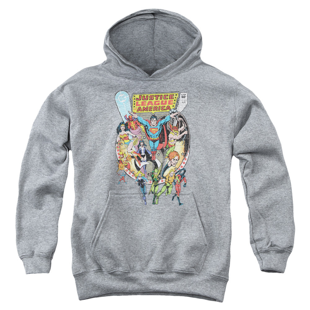Jla/team Up-youth Pull-over Hoodie-athletic Heather
