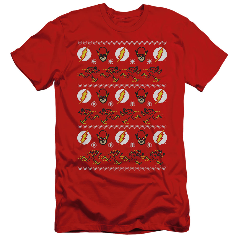 Dc Flash/the Flash Ugly Christmas Sweater-s/s Adult 30/1-red