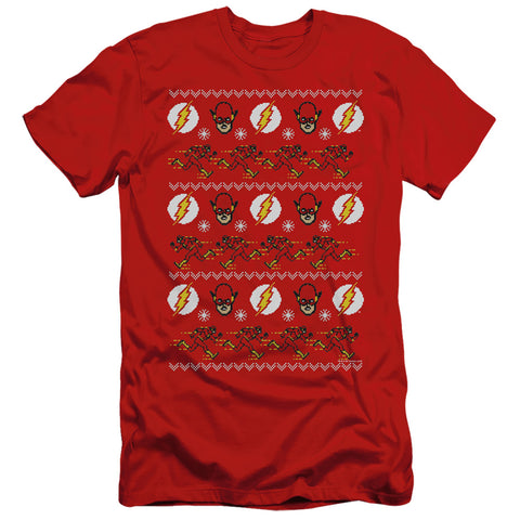 Dc Flash/the Flash Ugly Christmas Sweater-s/s Adult 30/1-red