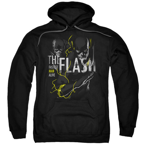 Dc Flash/bold Flash-adult Pull-over Hoodie-black