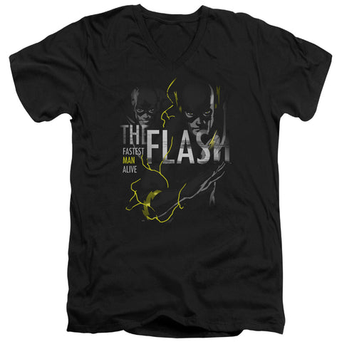 Dc Flash/bold Flash-s/s Adult V-neck 30/1-black