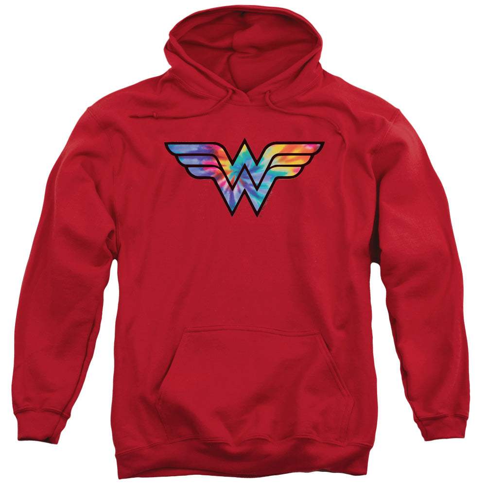 Wonder Woman/wonder Woman Tie Dye Logo-adult Pull-over Hoodie-red