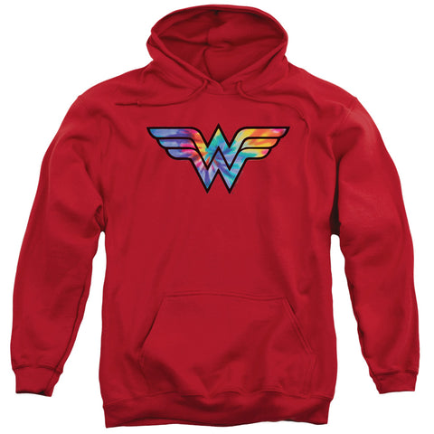 Wonder Woman/wonder Woman Tie Dye Logo-adult Pull-over Hoodie-red