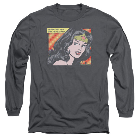 Wonder Woman/she Persisted-l/s Adult 18/1-charcoal