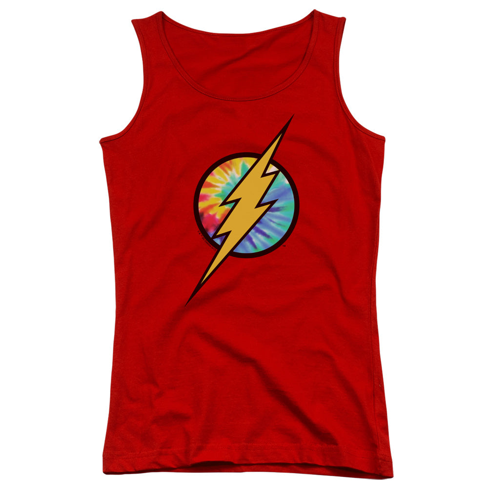 Dc Flash/tie Dye Flash Logo-juniors Tank Top  -red