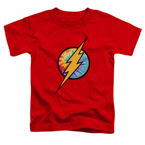 Dc Flash/tie Dye Flash Logo-s/s Toddler Tee-red
