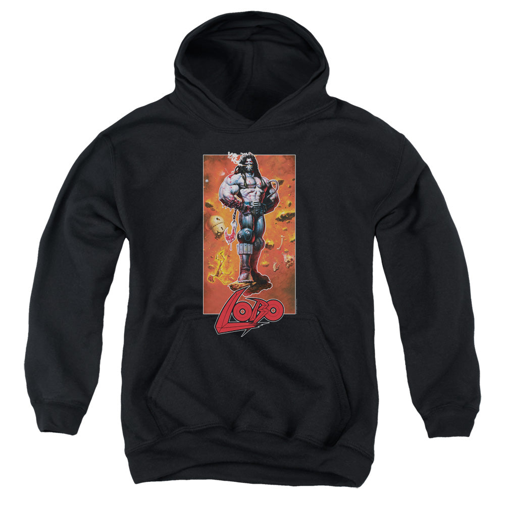 Jla/lobo Pose-youth Pull-over Hoodie-black
