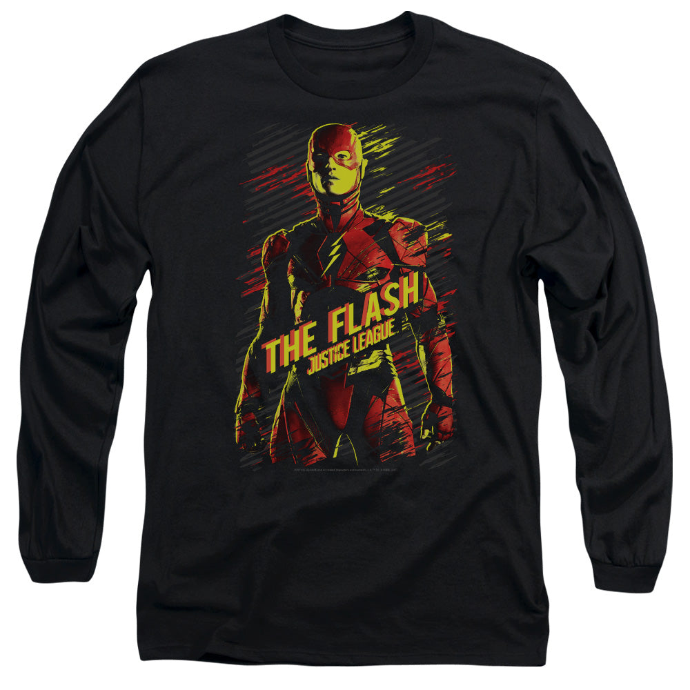 Justice League Movie/the Flash- L/s Adult 18/1 -black