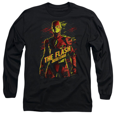 Justice League Movie/the Flash- L/s Adult 18/1 -black