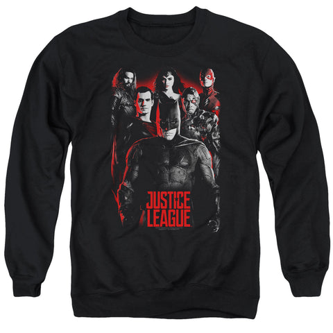 Justice League Movie/the League-adult Crewneck Sweatshirt-black