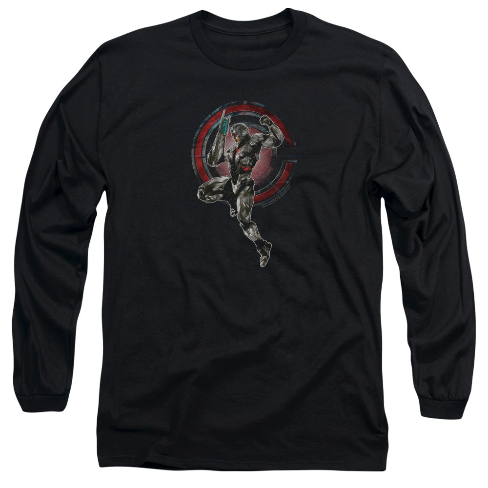 Justice League Movie/cyborg-l/s Adult 18/1-black