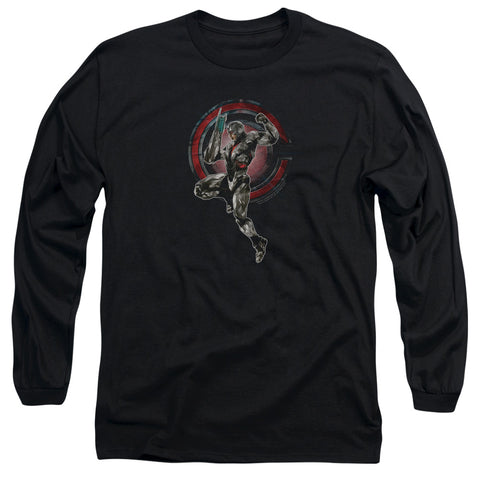 Justice League Movie/cyborg-l/s Adult 18/1-black