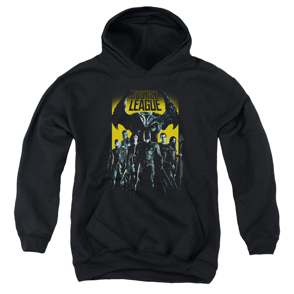 Justice League Movie/stand Up To Evil-youth Pull-over Hoodie-black