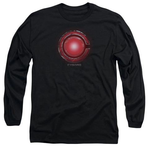 Justice League Movie/cyborg Logo-l/s Adult 18/1-black