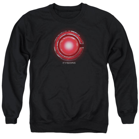Justice League Movie/cyborg Logo-adult Crewneck Sweatshirt-black