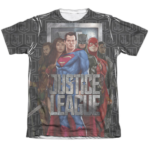 Justice League Movie/the League-adult Poly/cotton S/s Tee-white