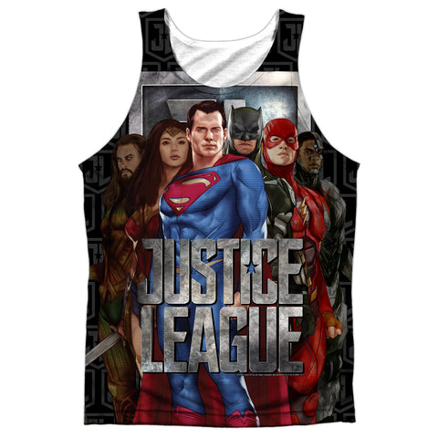 Justice League Movie/the League-adult Poly Tank Top-white