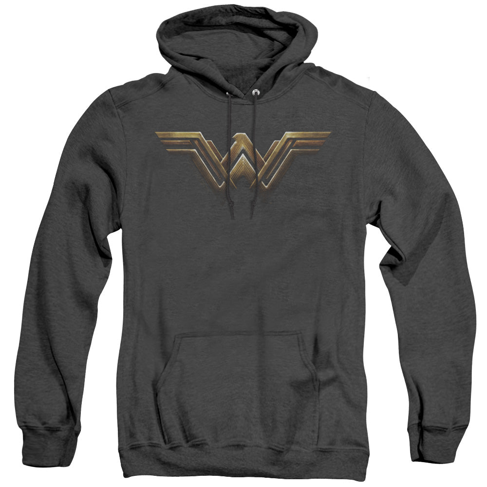 Justice League Movie/wonder Woman Logo-adult Heather Hoodie-black