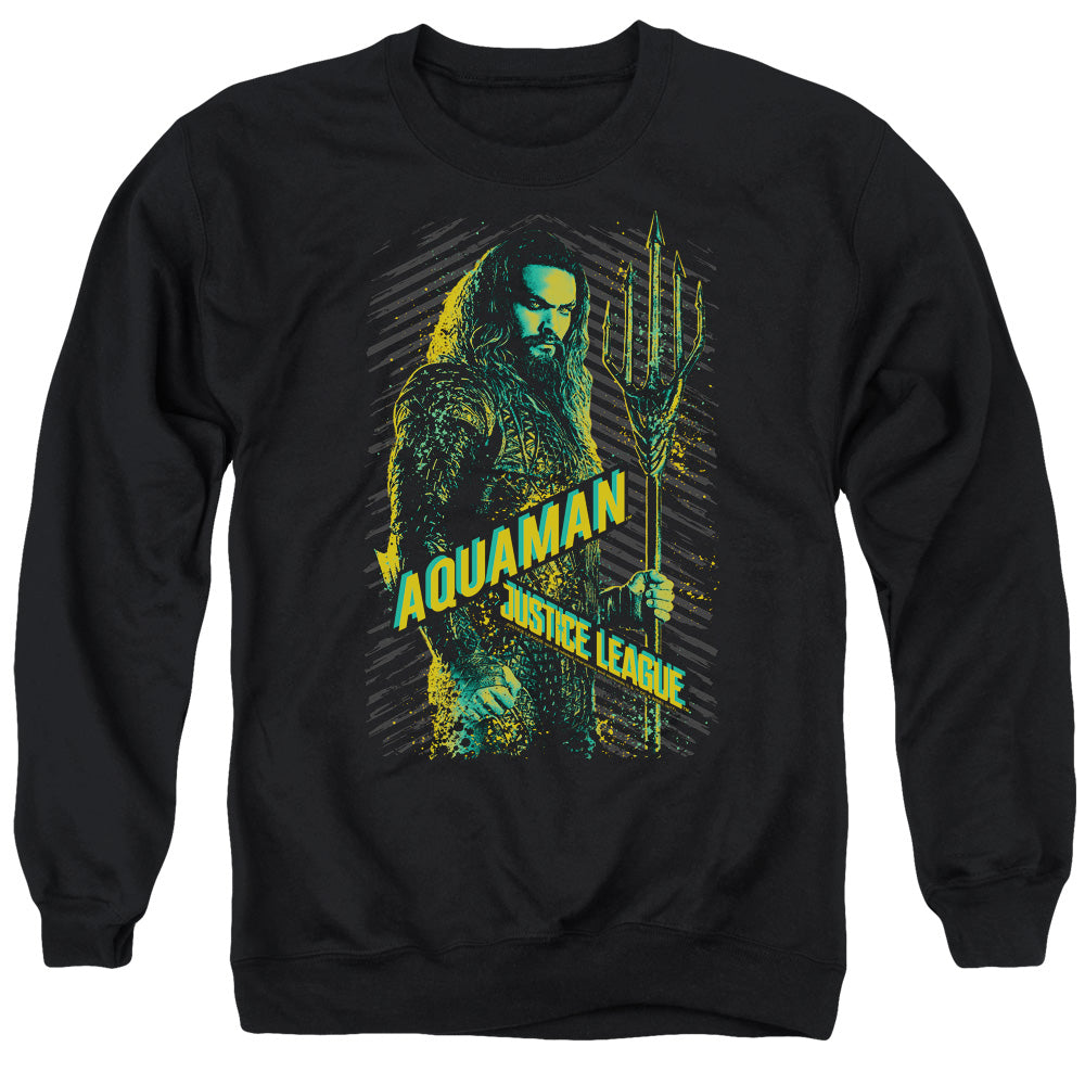 Justice League Movie/aquaman-adult Crewneck Sweatshirt-black