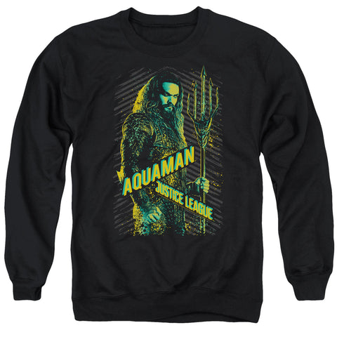 Justice League Movie/aquaman-adult Crewneck Sweatshirt-black