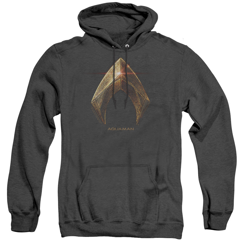 Justice League Movie/aquaman Logo-adult Heather Hoodie-black