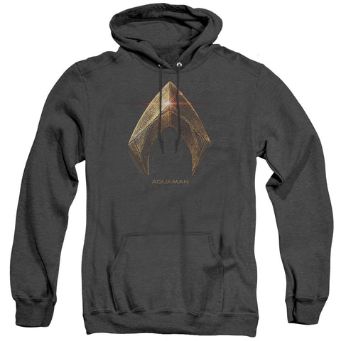 Justice League Movie/aquaman Logo-adult Heather Hoodie-black
