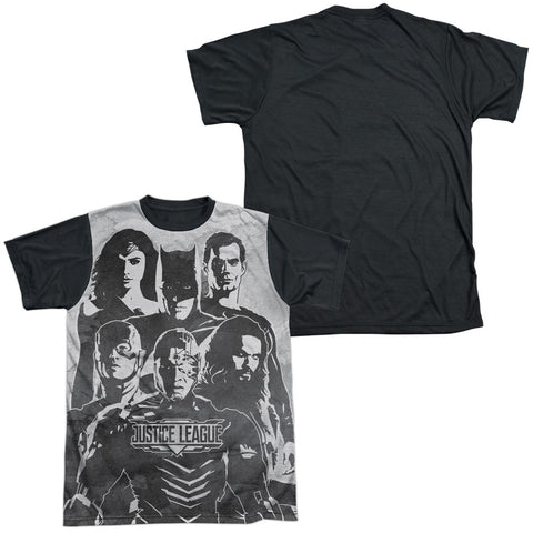 Justice League Movie/the League-s/s Adult White Front Black Back  -white