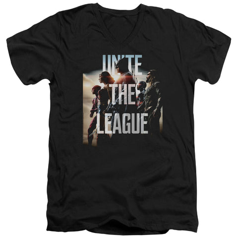 Justice League Movie/dawn-s/s Adult V-neck 30/1-black