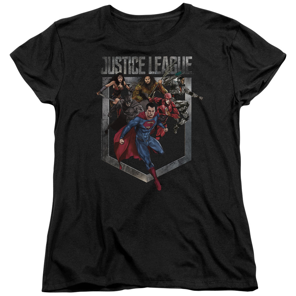 Justice League Movie/charge-s/s Womens Tee-black