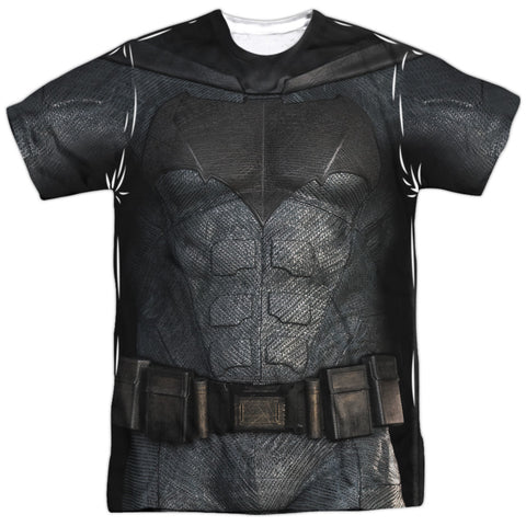 Justice League Movie/batman Uniform-s/s Adult Poly Crew-white