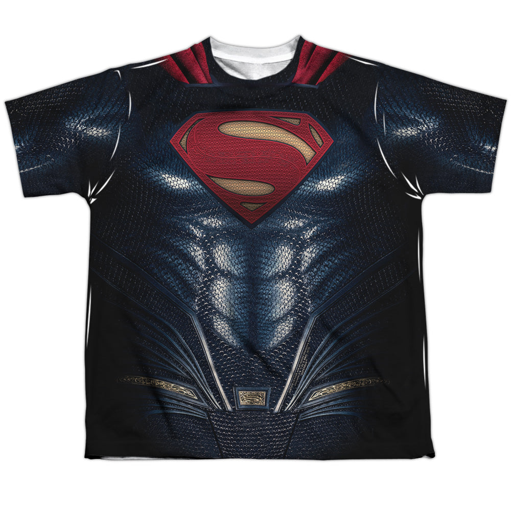 Justice League Movie/superman Uniform-s/s Youth Poly Crew-white