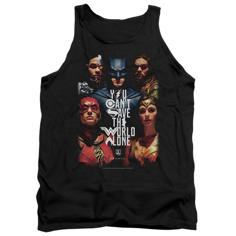Justice League Movie/save The World Poster-adult Tank-black