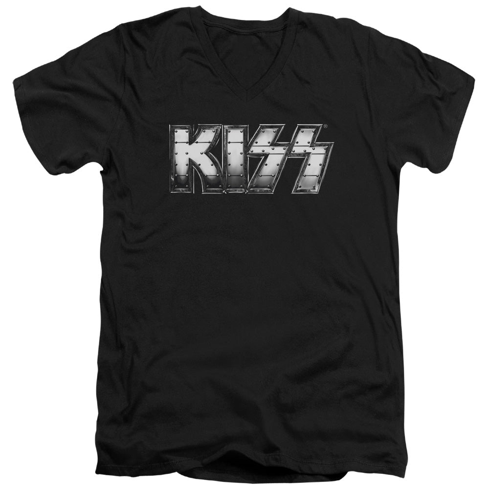 Kiss/heavy Metal-s/s Adult V-neck 30/1-black