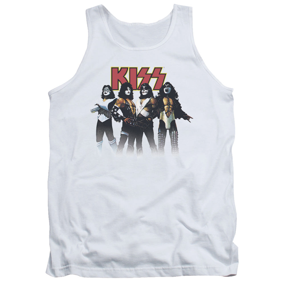 Kiss/throwback Pose-adult Tank-white