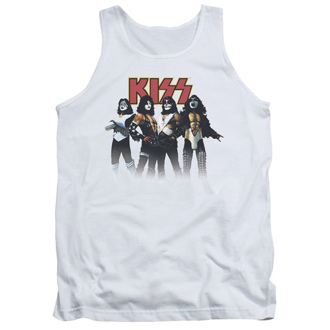 Kiss/throwback Pose-adult Tank-white