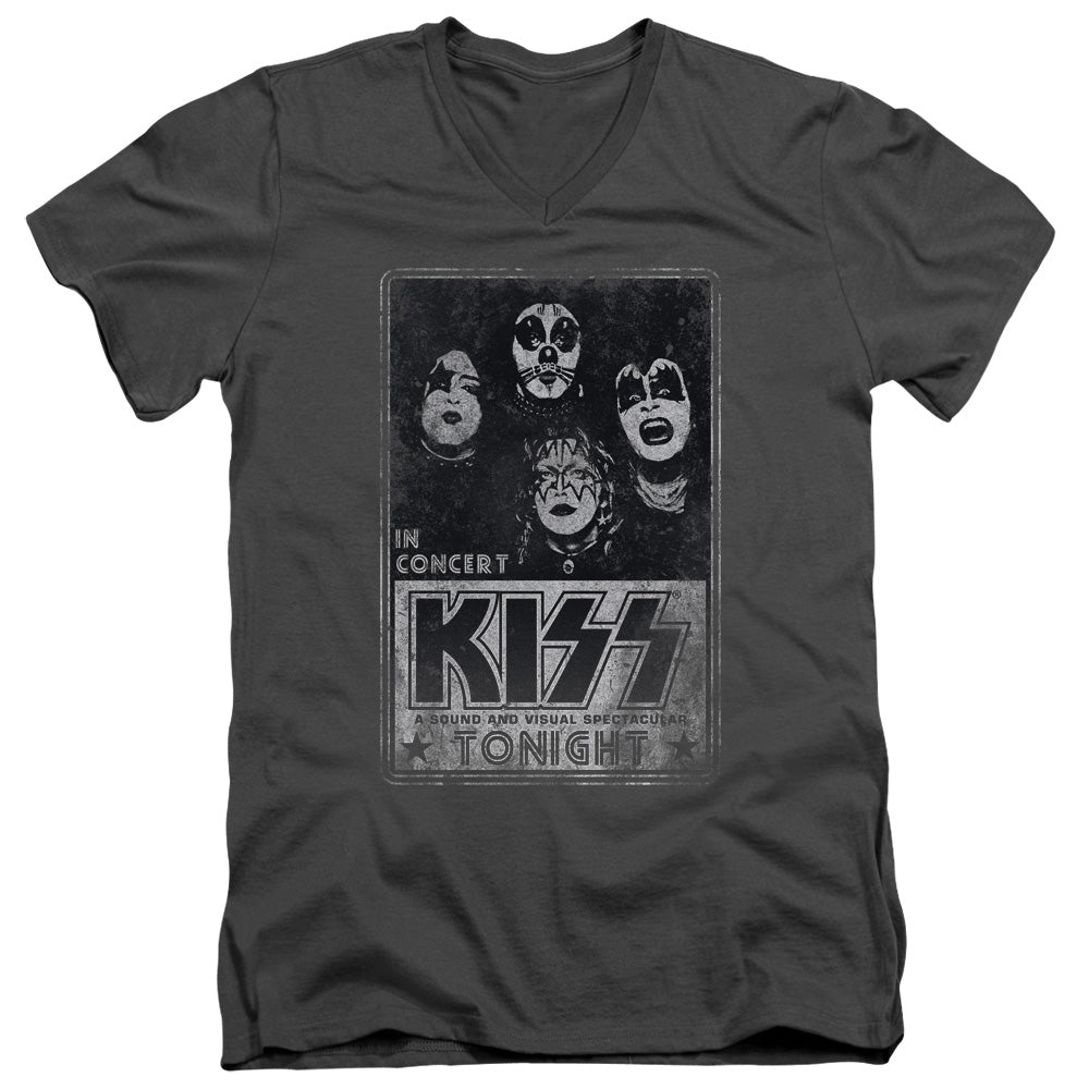 Kiss/live-s/s Adult V-neck 30/1-charcoal