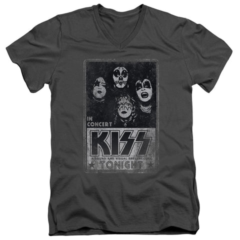 Kiss/live-s/s Adult V-neck 30/1-charcoal