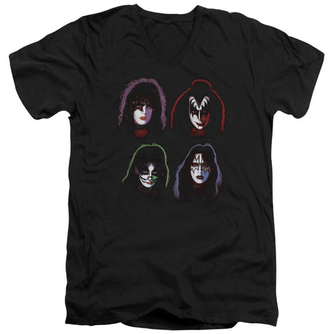 Kiss/solo Heads-s/s Adult V-neck 30/1-black