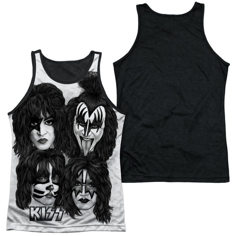 Kiss/heads Sub-adult Poly Tank Top Black Back-white