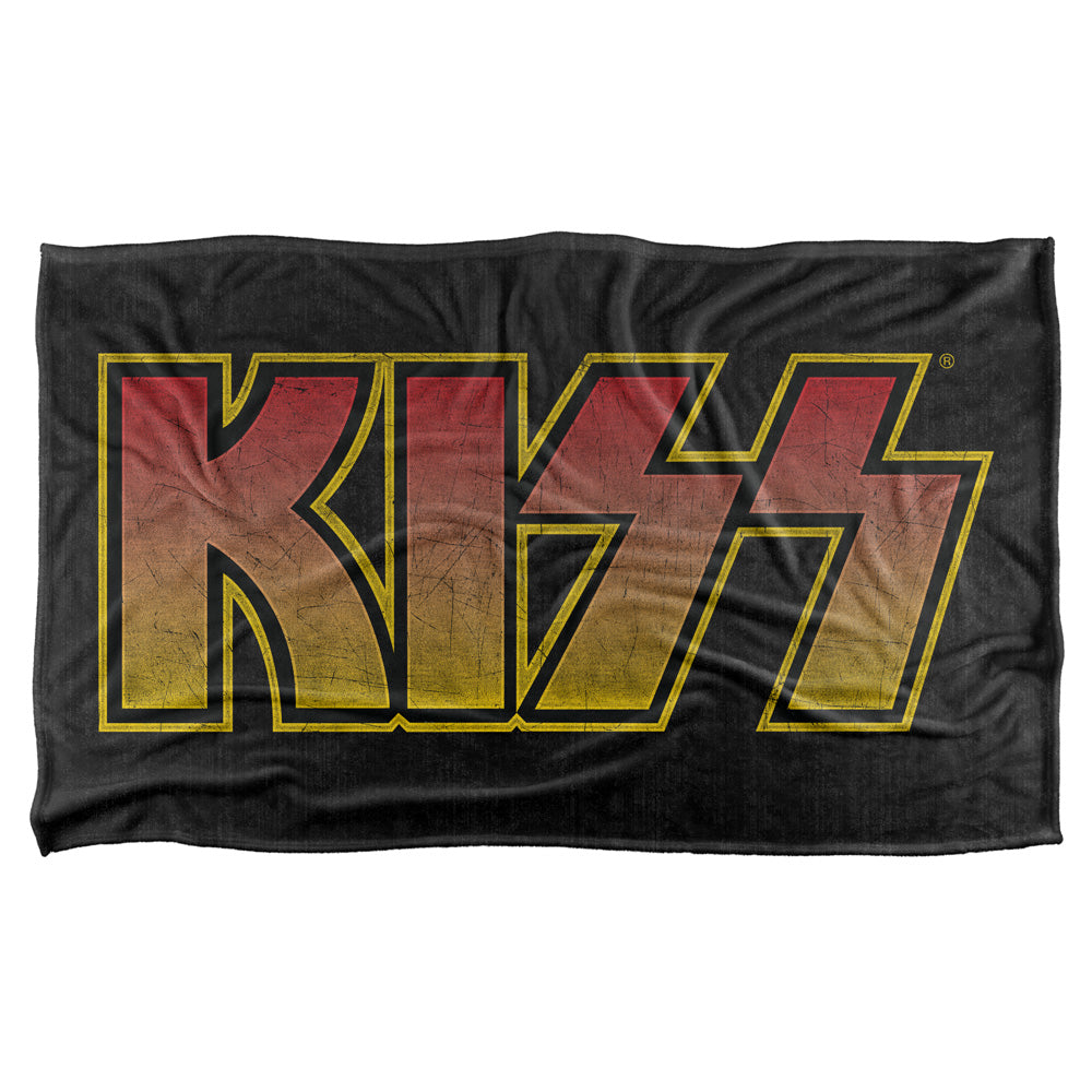 Kiss/classic Logo-silky Touch Blanket-white