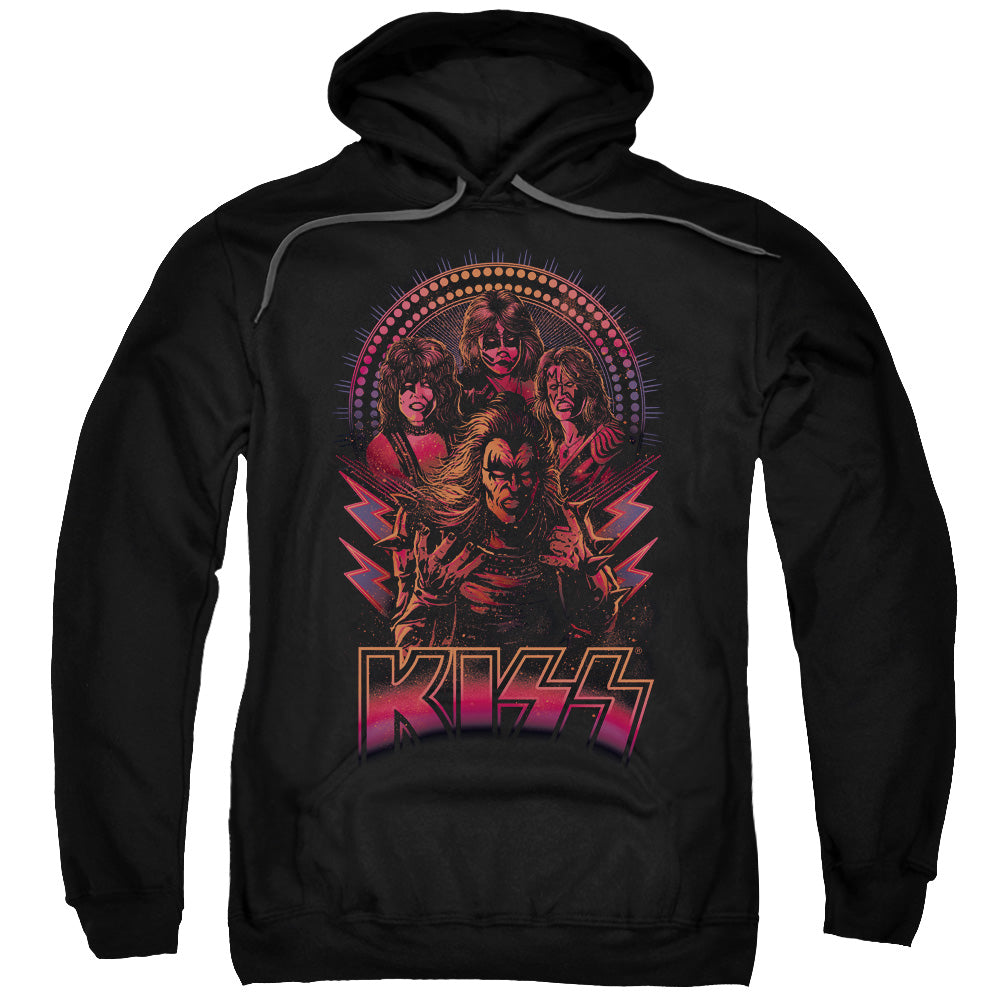 Kiss/comic Style-adult Pull-over Hoodie-black