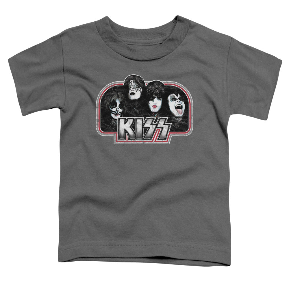 Kiss/throwback-s/s Toddler Tee-charcoal