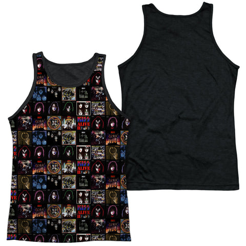 Kiss/album Covers-adult Poly Tank Top Black Back-white