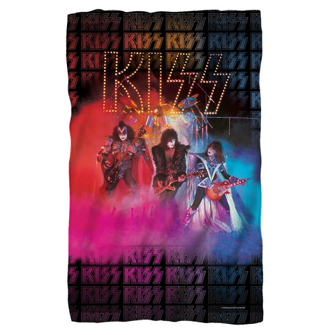 Kiss/stage Lights-fleece Blanket-white