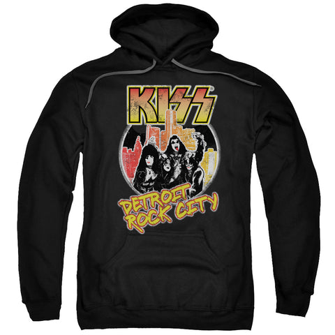 Kiss/detroit Rock City-adult Pull-over Hoodie-black
