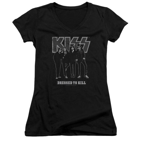 Kiss/dressed To Kill-junior V-neck-black