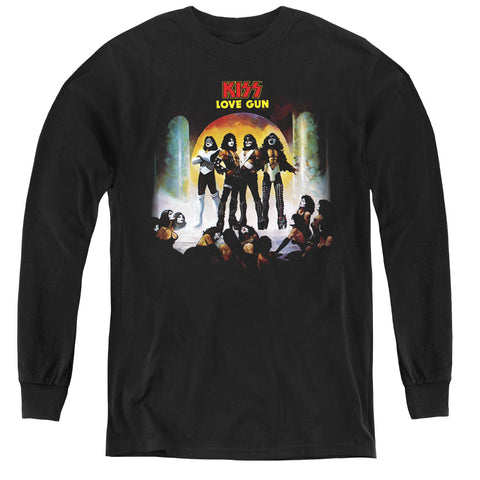 Kiss/lover Gun Cover-youth Long Sleeve Tee-black